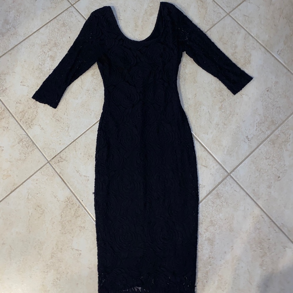 Candies black floral lace dress